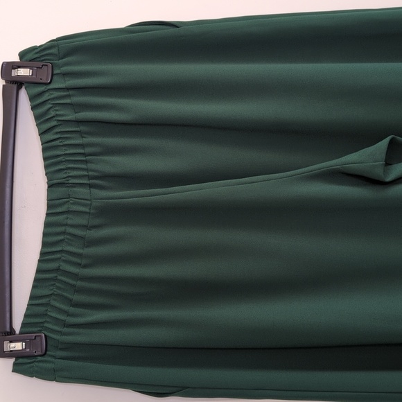 Martino Midali Toujours Crepe Trousers Stretch Waist Pockets Green L - Picture 5 of 10
